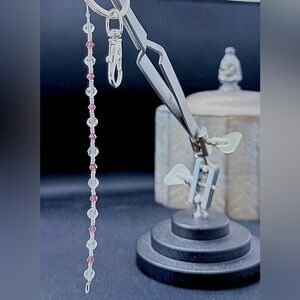 Real crystal bead phone wristlet, lanyard, keychain/bag/purse charm